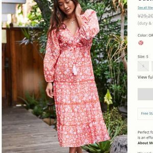 NWOT Mer St Barth Anthropologie Odette Floral Tiered Flowy Romantic Dress S